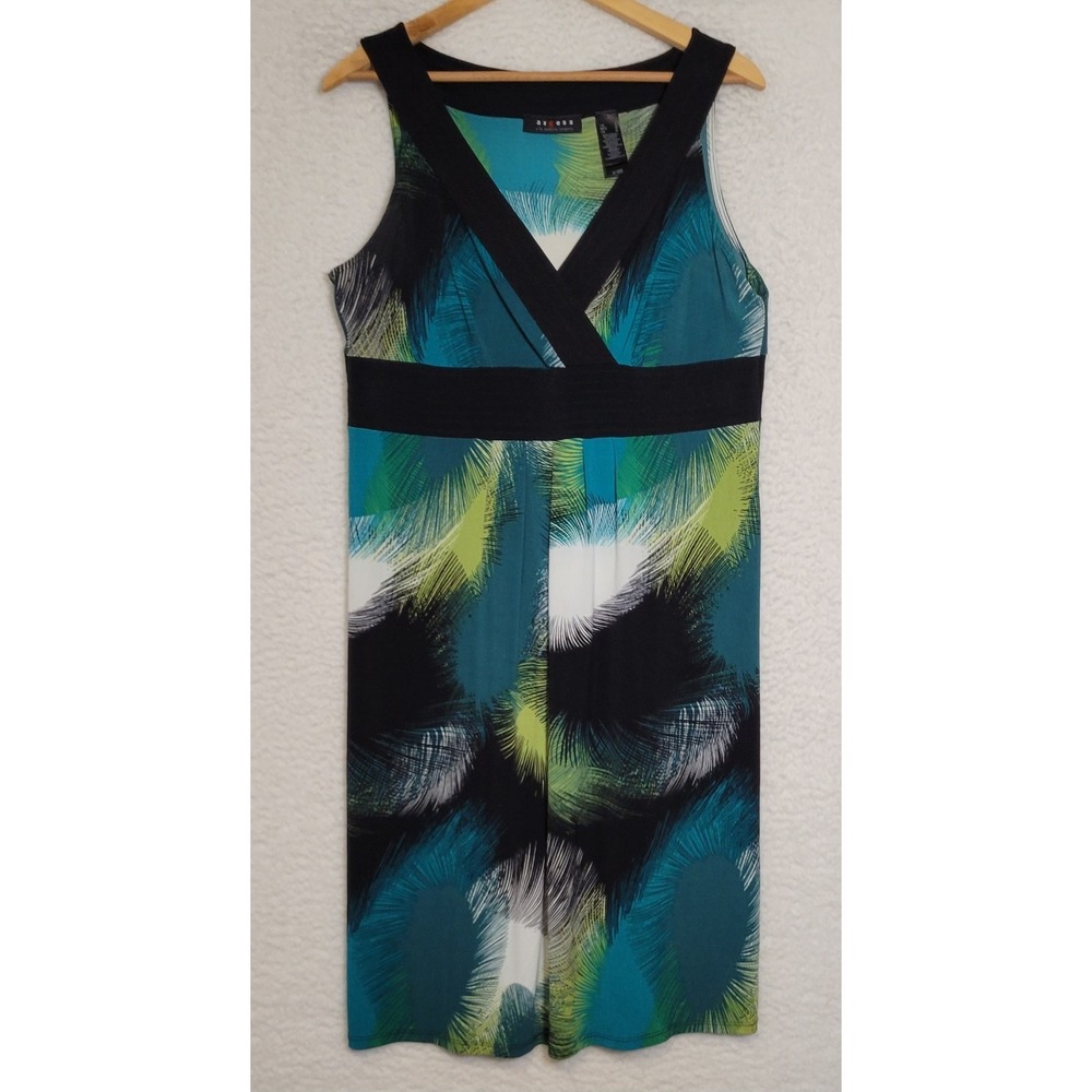 Axcess High Waist Surplice Neck Stretch Fabric Dress Large Sleeveless Women 1014